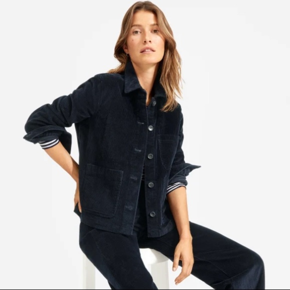 Everlane Corduroy Chore Jacket in Navy. Size Medium.